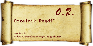 Oczelnik Regő névjegykártya